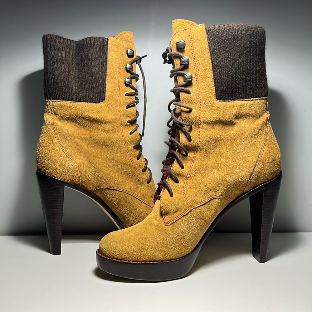 COLE HAAN x NIKE AIR ‘Stephanie Air.Knt.Bt’ Golden Safari Boots - Women’s 7.5